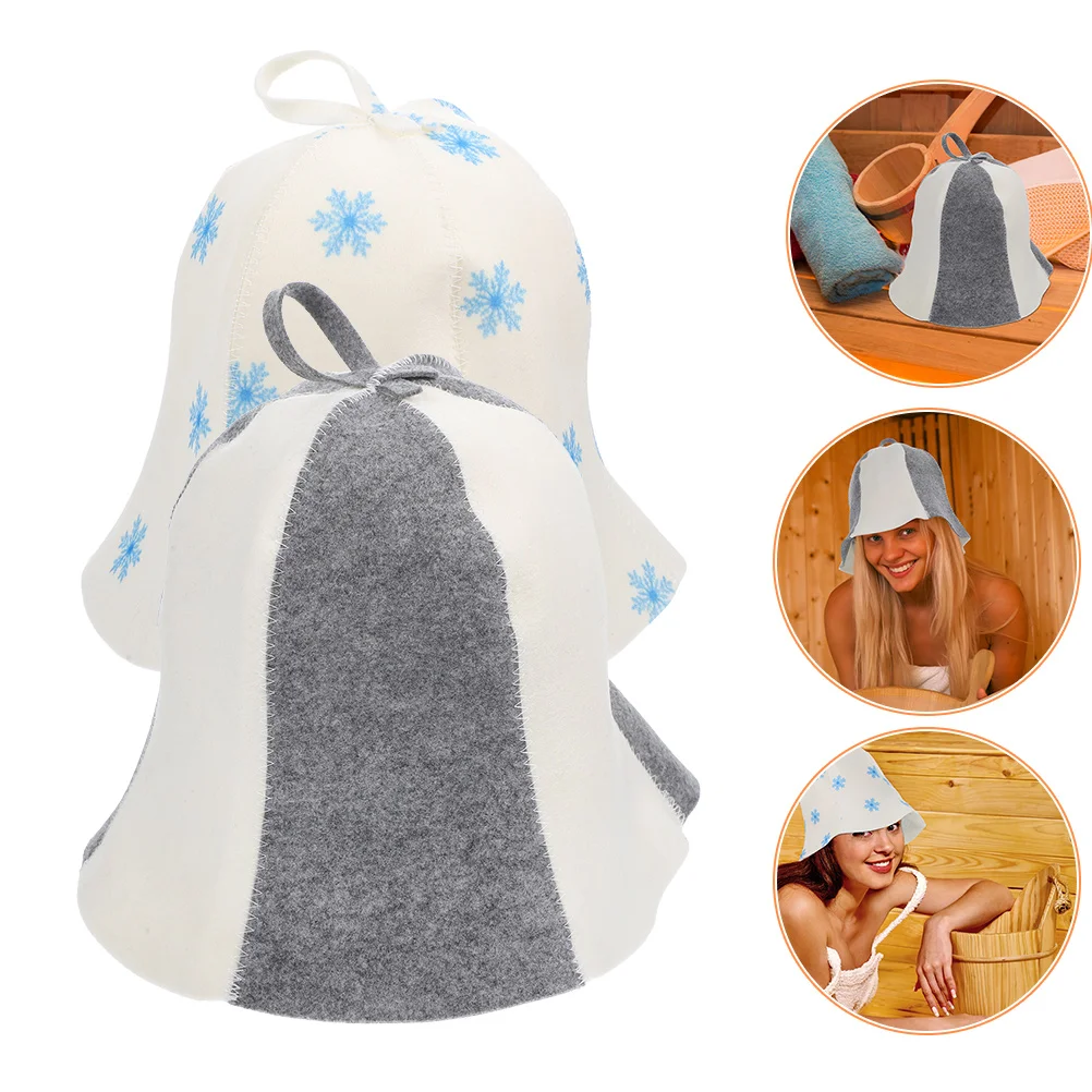 

2 Pcs Shower Cap Sauna Hat Accessory Bath Fashion Lightweight for Workout Felt Hats Man