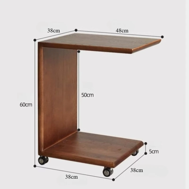 Sofa C Shaped Side Table Wooden Hall Dedroom Vintage End Table Double-layer Low Muebles Para Salas Mid Century Furniture