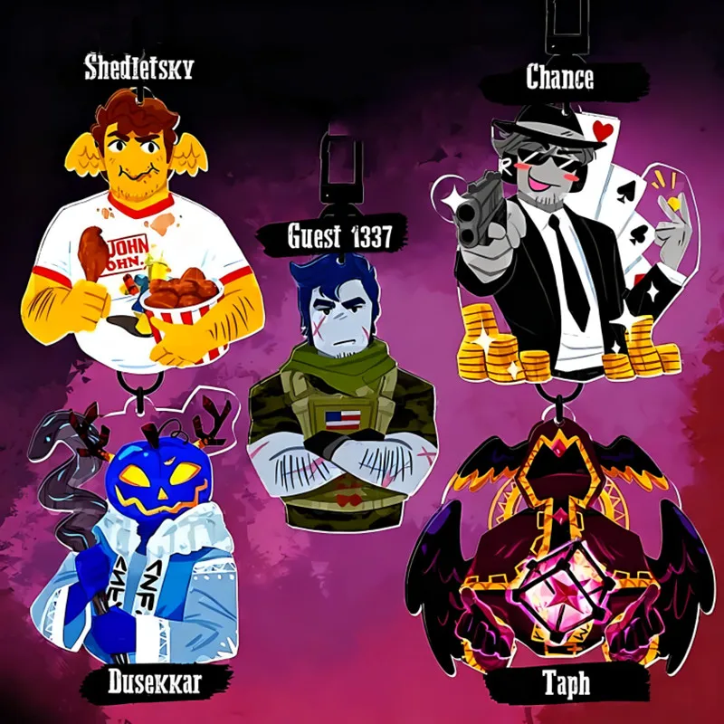 سلسلة المفاتيح الاكريليك المطلقة |   Bluud، Pr3tty الأميرة، جون دو، تشانس، ضيف 1337، Shedletsky، Taph، Dusekkar، Gubby