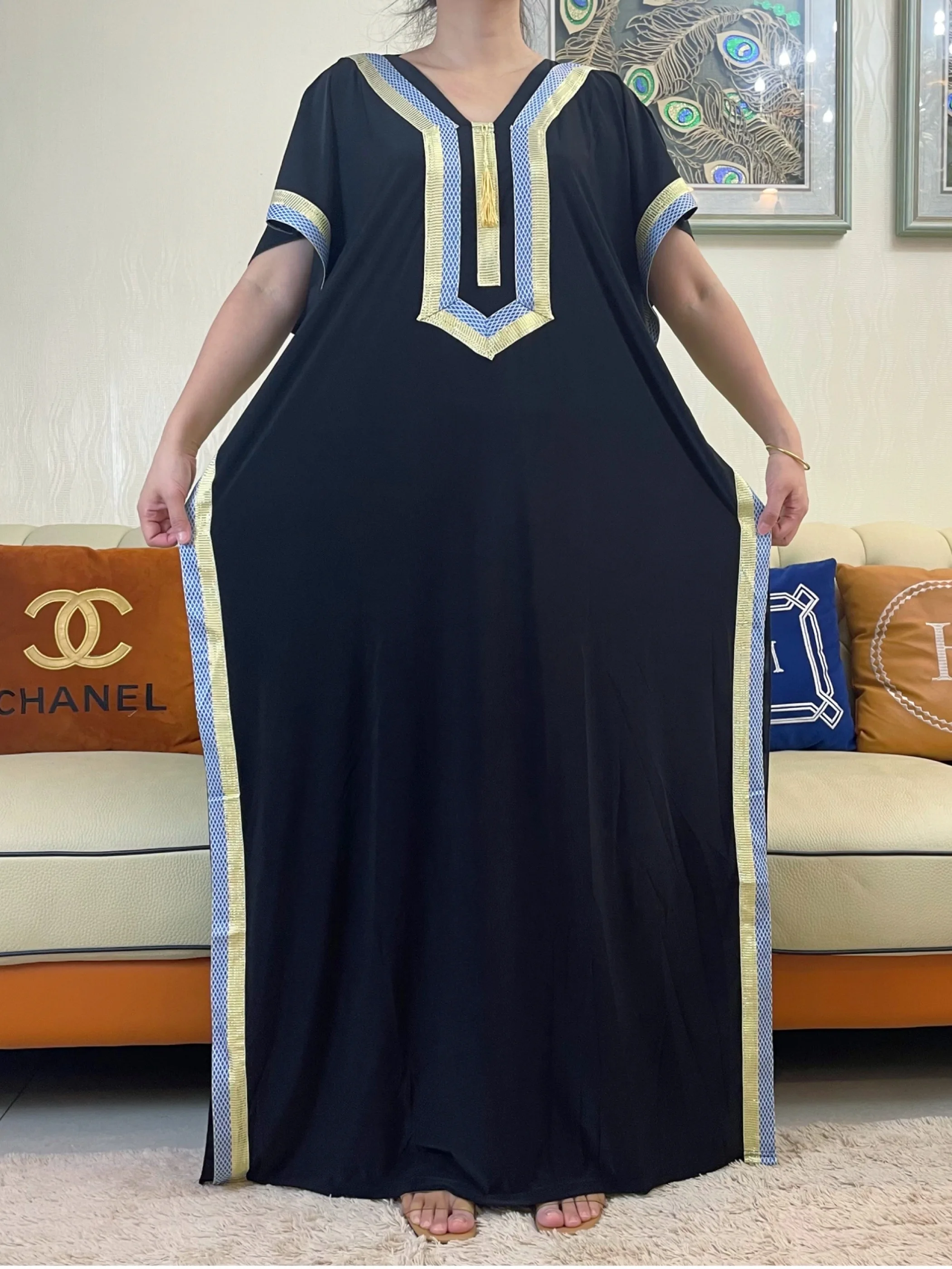 Summer Muslim Dress Women Casual Short Sleeve Bohemian Floral Islamic Dubai Abaya Cloth Maxi Prayer Embroidered Robe
