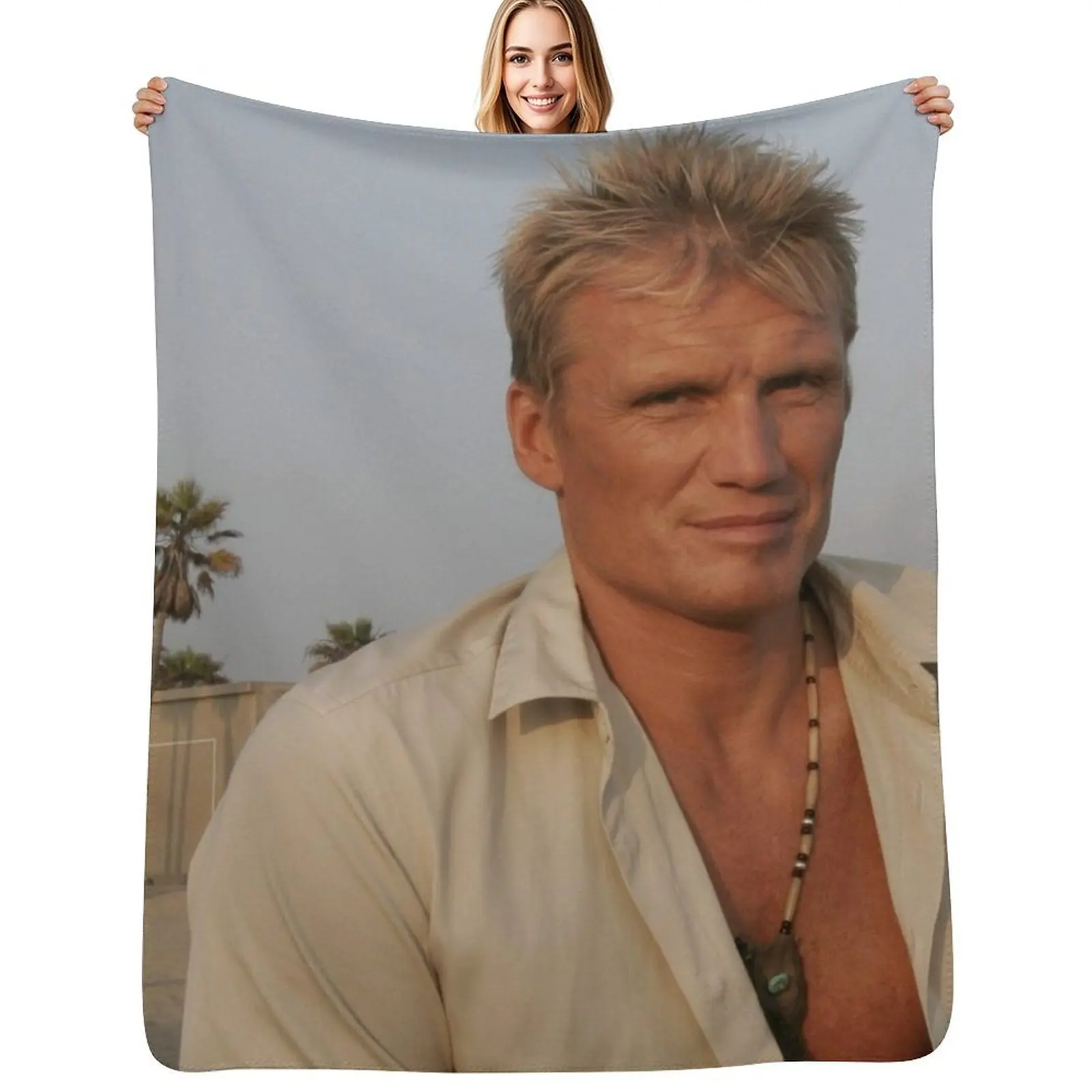 Dolph Lundgren Throw Blanket Luxury Designer Hairy Plush Vintage Weighted Sofa Blankets