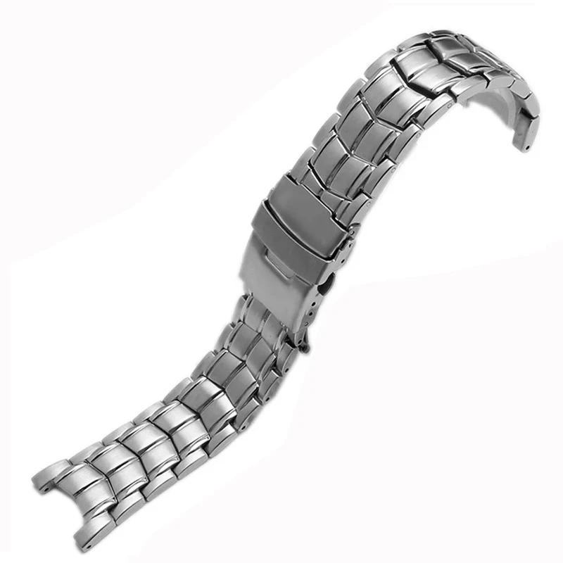 Solid Stainless Steel Watch Band for Casio Edifice Series 5051 EF-524D-7AV/SP-1AV Comfortable to Wear Notch Watch Strap Men