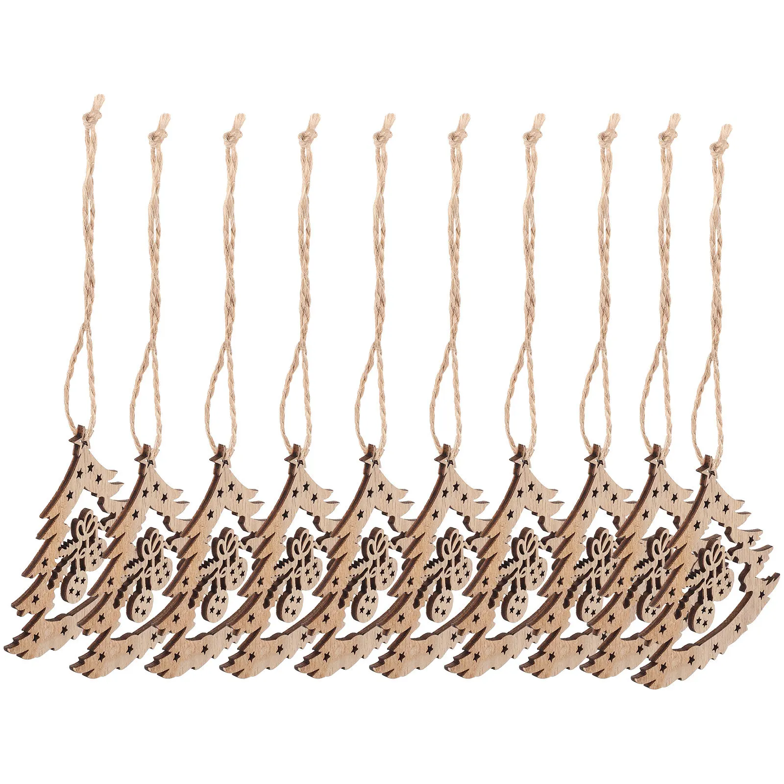 

1 set Wooden Christmas Ornaments Blank Diy Wood Slices Hand Painting Pendants Xmas Tree Decor Crafts Hanging Party Supplies