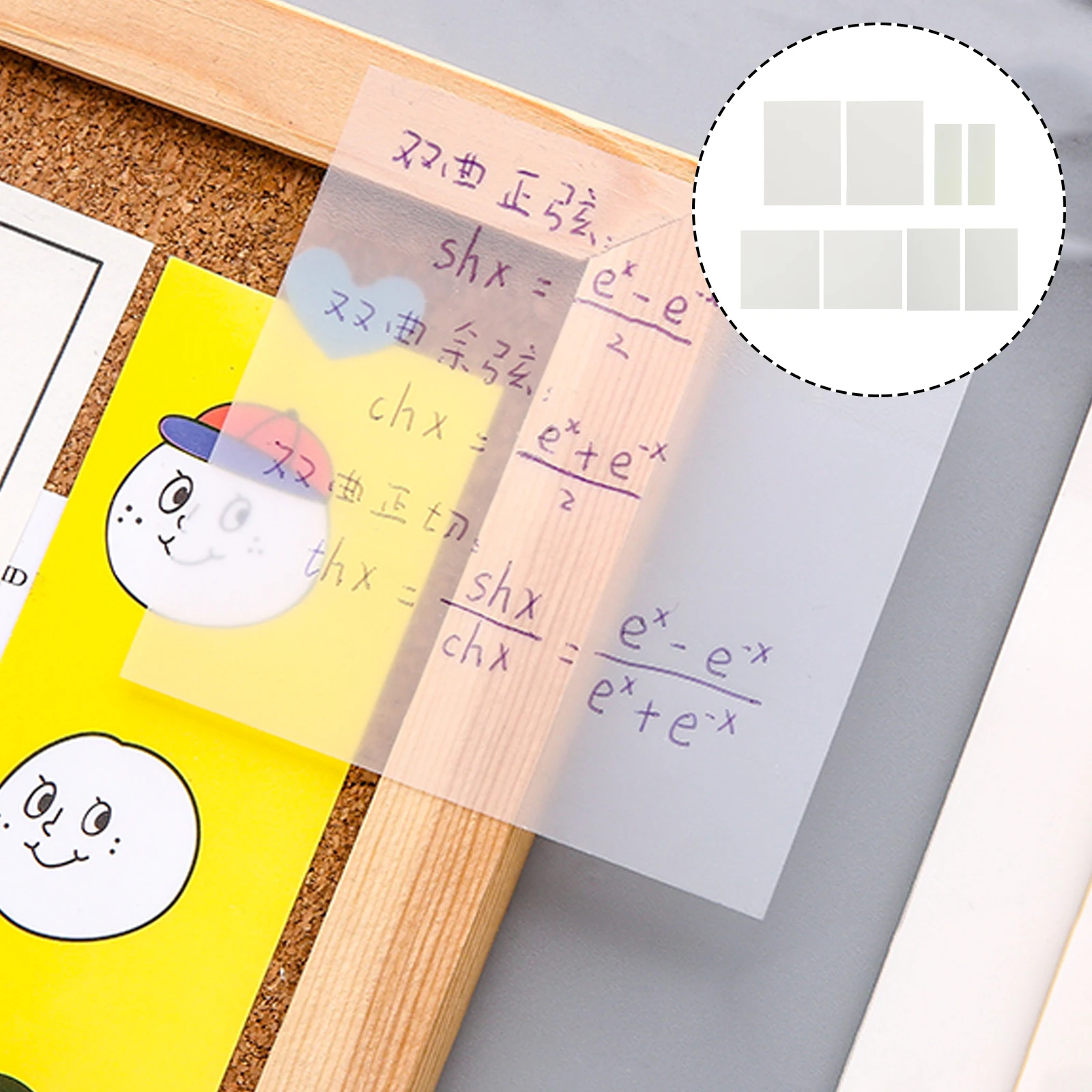 

Transparent 8 Bags Paper Stickers Removable Adhesive School Office Supplies Clear Note Memos Visible Short Memo