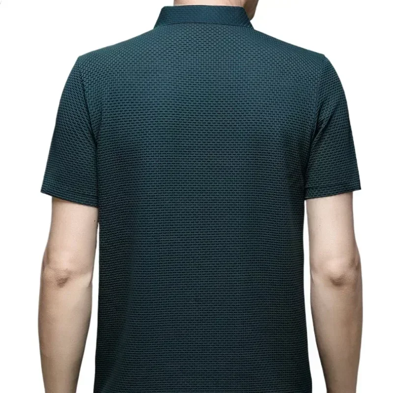 High-quality M-4XL Summer New Men's Short Sleeve T-shirt Cool and POLO Shirt Business Casual Sweat-absorbing Top image 4