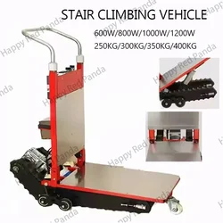 400KG Silent Electric Stair Climbing Vehicle Cargo Handling Cart Crawler-type Up and Down Stair Climber Folding Angle Adjustable