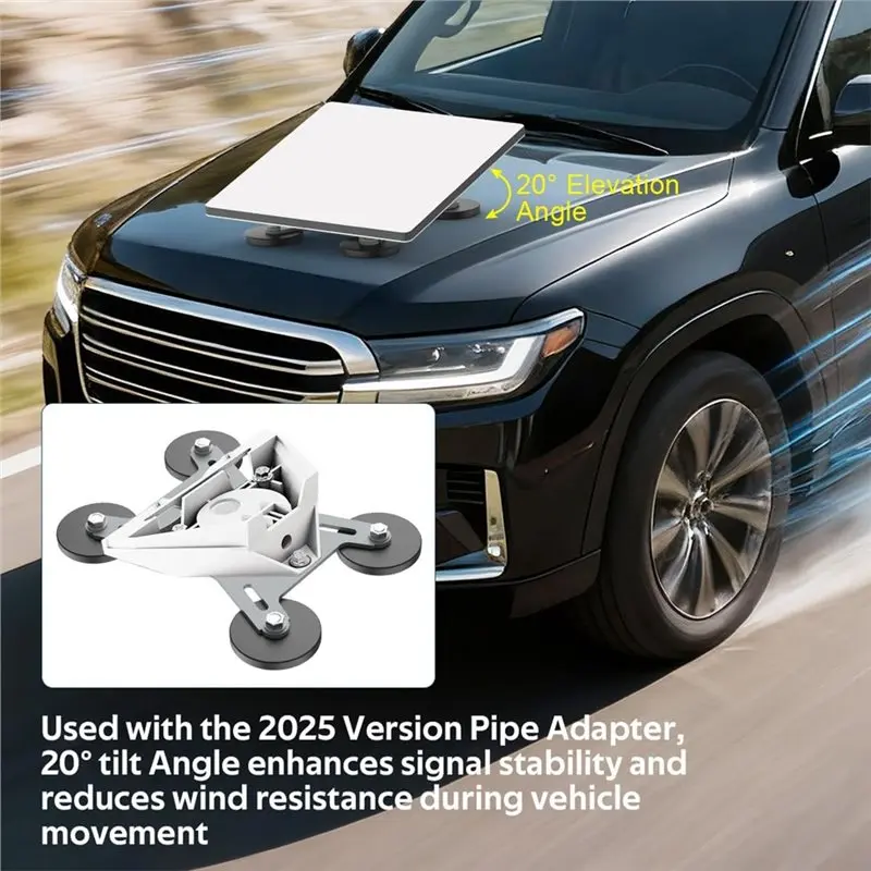 Happy New- Magnetic Roof Mount For Starlink Mini For 2025 Version Pipe Adapter SPX-04176000-501 Car RV Truck Mount Accessories