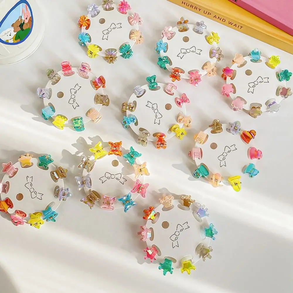 อุปกรณ์เสริมผม MINI Hair Claw ผมโปร่งใสคลิปผมปูคลิปสี Candy Barrettes ดอกไม้ MINI Hair Claw Headdress