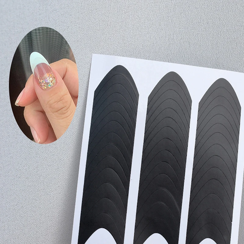 French Manicure Edge adesivo ausiliario per unghie linea ondulata suggerimenti per Nail Art fai da te guide adesivi strisce per Stencil strumenti per unghie decorazione