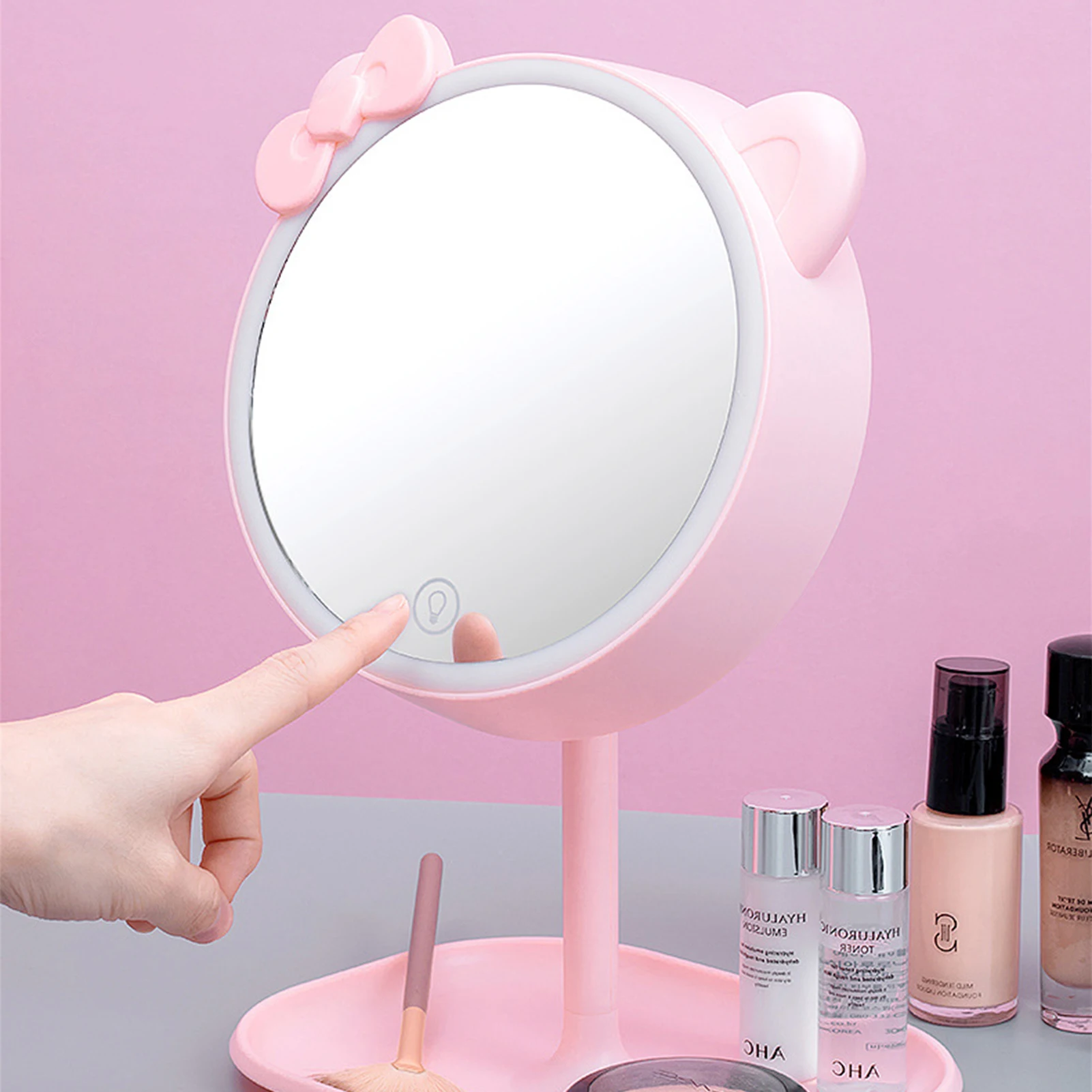 Makeup Mirror With Light USB Rechargeable White LED Daylight LED Vanity Mirror with Touch Screen Light Dimming Makeup Mirror