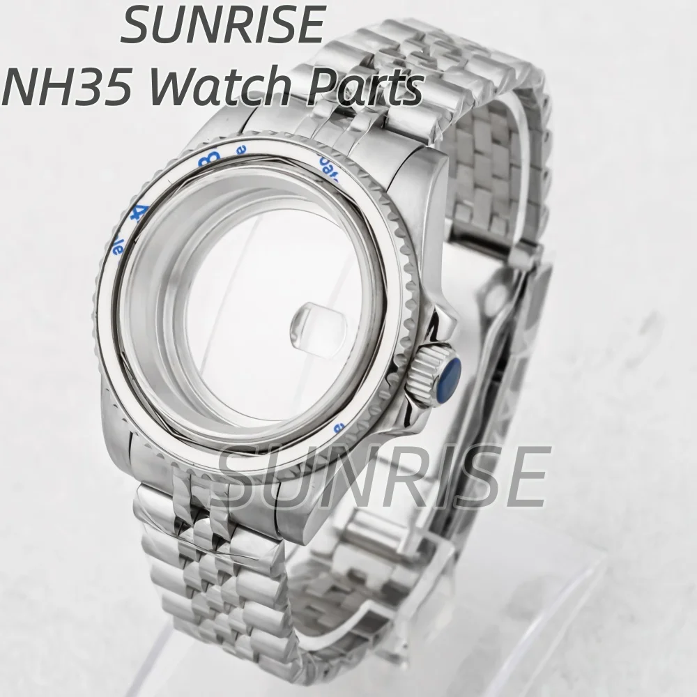 

40mm NH35 Watch Case for Seiko NH34 NH35 NH36 movement 28.5mm Dial SUB Case Stainless Steel Jubilee Bracelet Sapphire Waterproof