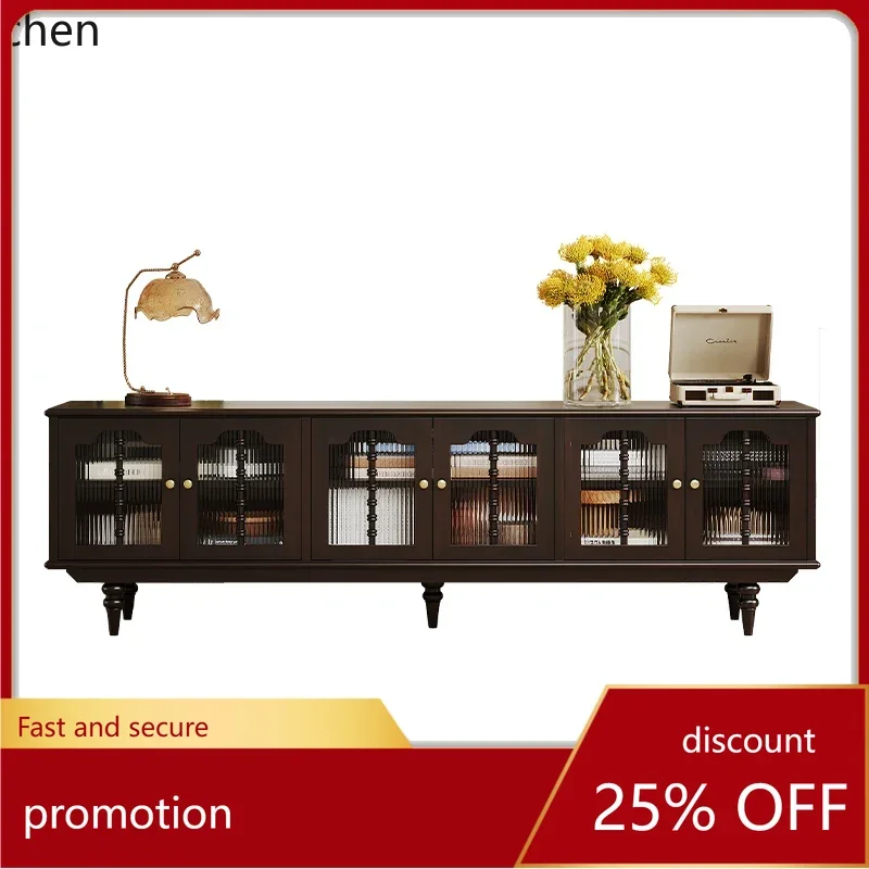 

HT retro TV cabinet solid wood American storage locker integrated living room home