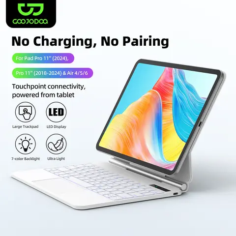 Etui Smart Pogo Pin Keyboard do iPada Air 11 2025 M3 do iPada Air 6 11 2024 Pro 11 Air 4 Air 5 10.9 Trackpad teclado ipad 키보드