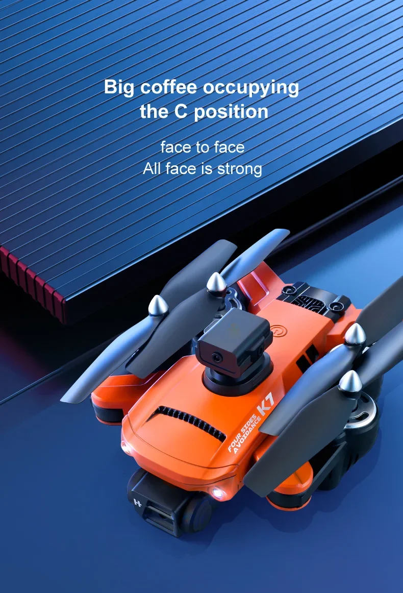 Nieuwe Drone K7 4K Hd Professionele Camera Led Licht Positionering Vier As Anti-Shake Gimbal Esc Met Optische Flow Quadcopter