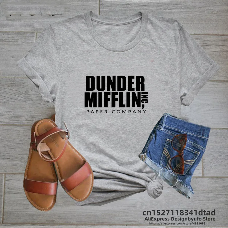 The Office Dunder Mifflin T-Shirt Women Men  Movie T Shirt Csual Letter Print Tee Shirt Femme Unisex Streetwear