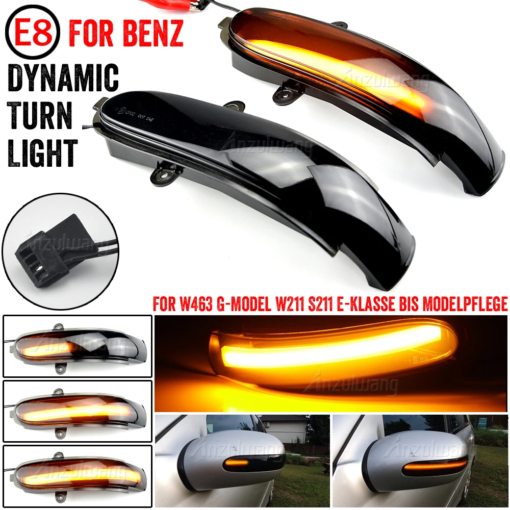 LED Dynamic Blinker Side Mirror Indicator Sequential Turn Signal Light For Mercedes Benz E Class W211 S211 2002-07 G Class W463