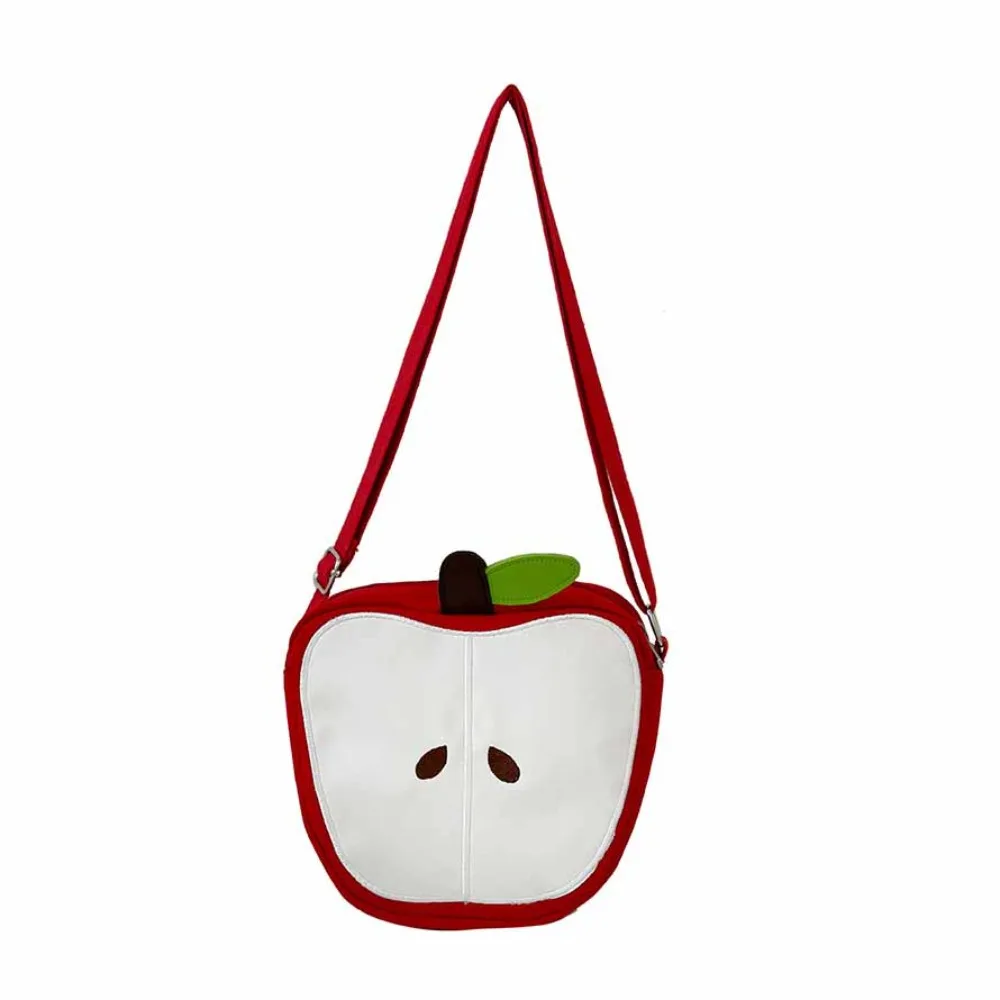 

Message Bag Fruits Shape Crossbody Bag Harajuku Solid Color Funny Shoulder Bag Korean Style Zipper Pouch Mobile Phone Pack Male