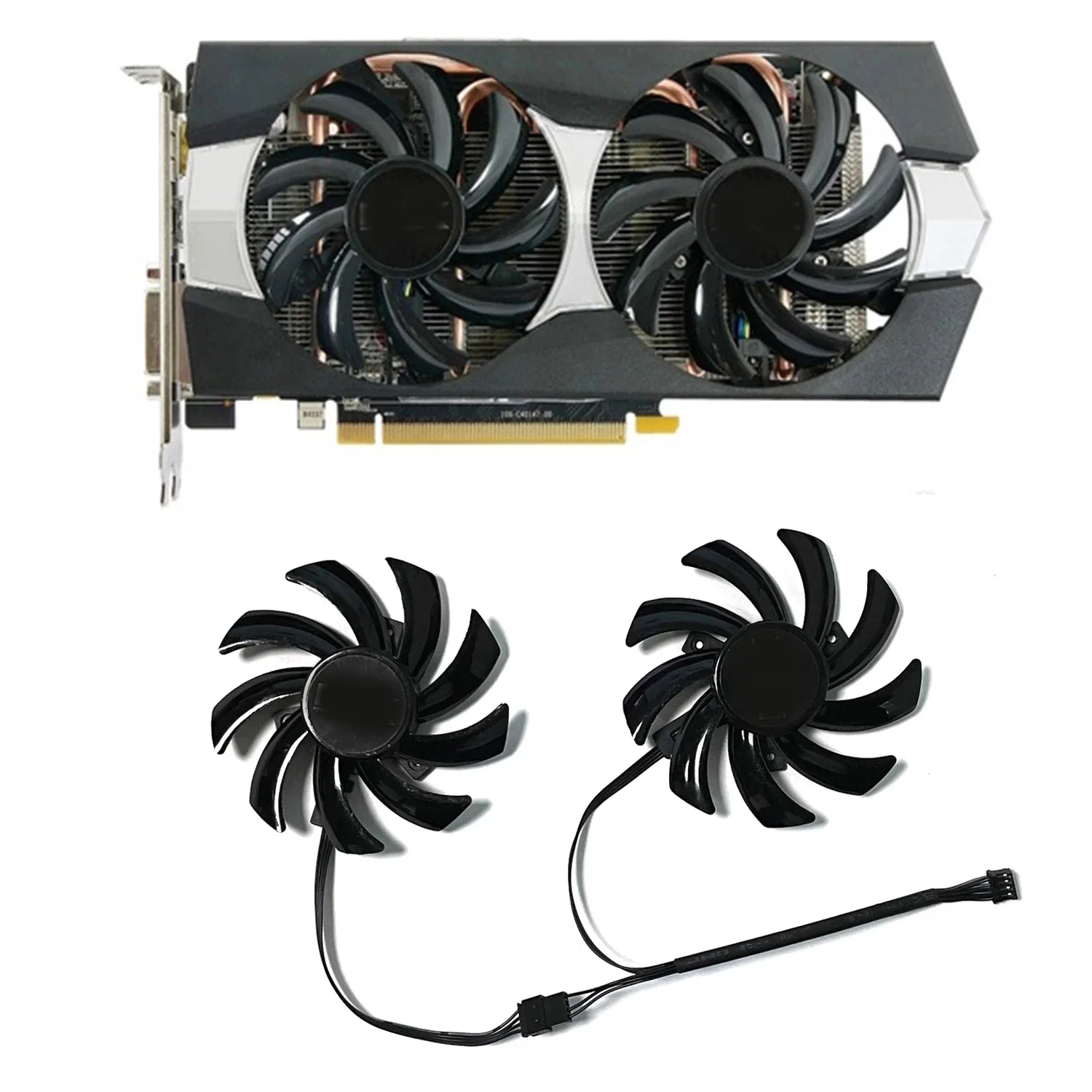 2PCS FDC10H12S9-C FD7010H12S 4PIN 85MM R9 270X GPU Cooler for Sapphire R9 270X 280X HD7870 HD7950 HD7850 HD6850 Cooling Fan