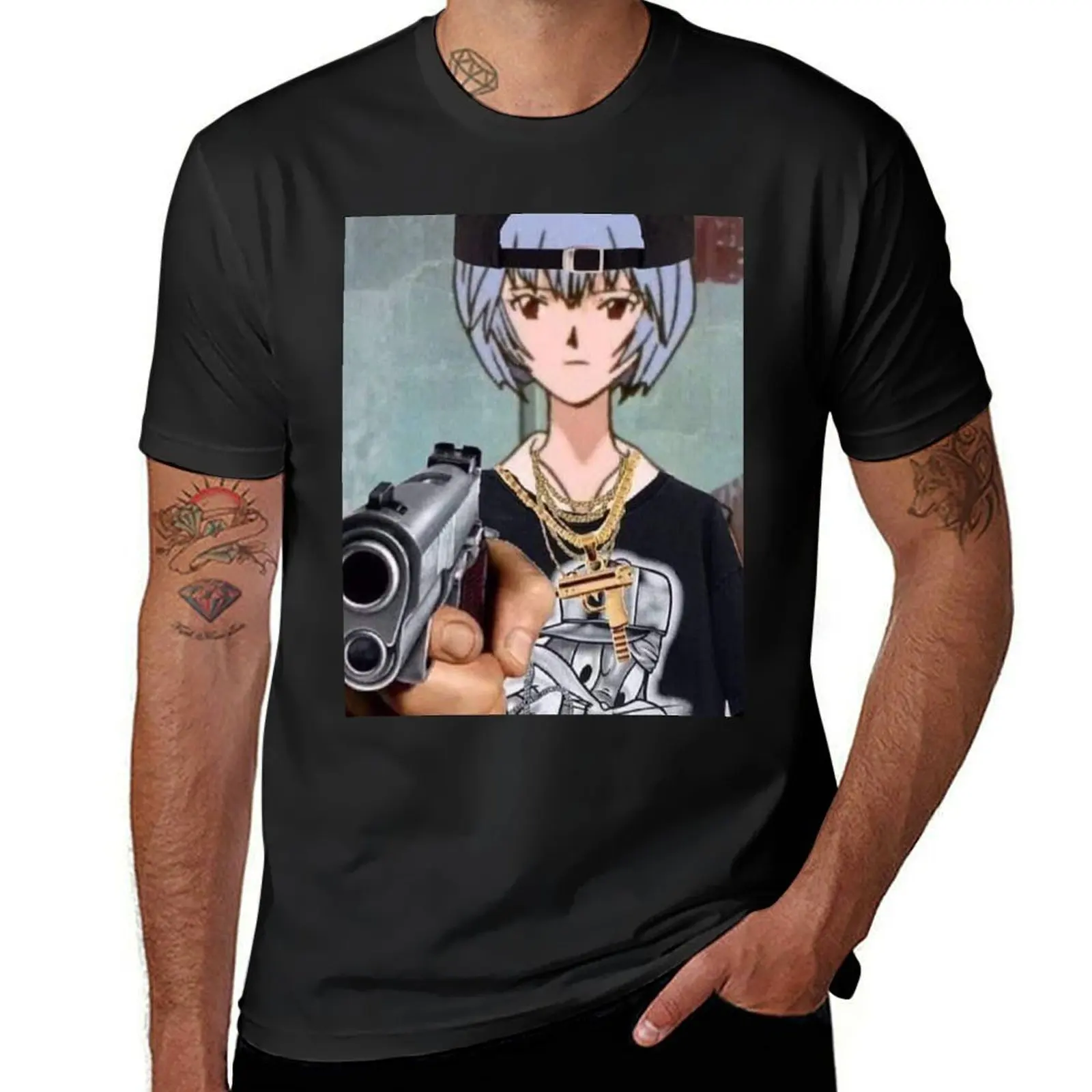 

Rei Ayanami chola T-Shirt anime clothes plain Aesthetic clothing black t-shirts for men