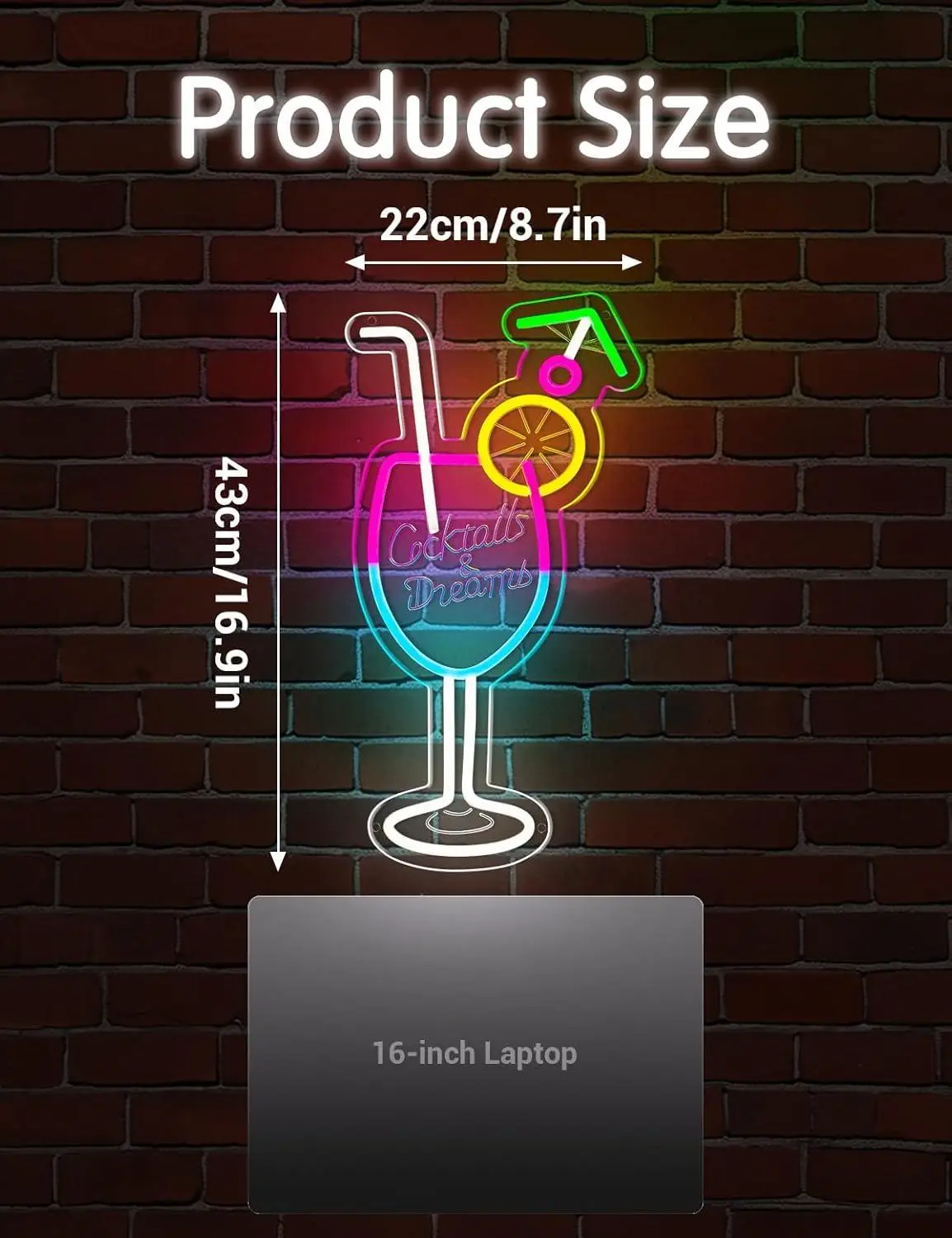 Cocktails and Dreams Neon Sign LED Neon Sign for Party Cocktail Bar Pub Night Club Man Cave Decoration Business Bar Signs Gifts view 3