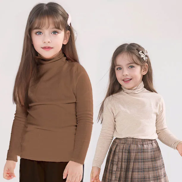 

Осенняя детская майка для маленьких девочек, свободная однотонная водолазка, пуловеры для маленьких девочек, красочный универсальный трикотаж для маленьких девочек