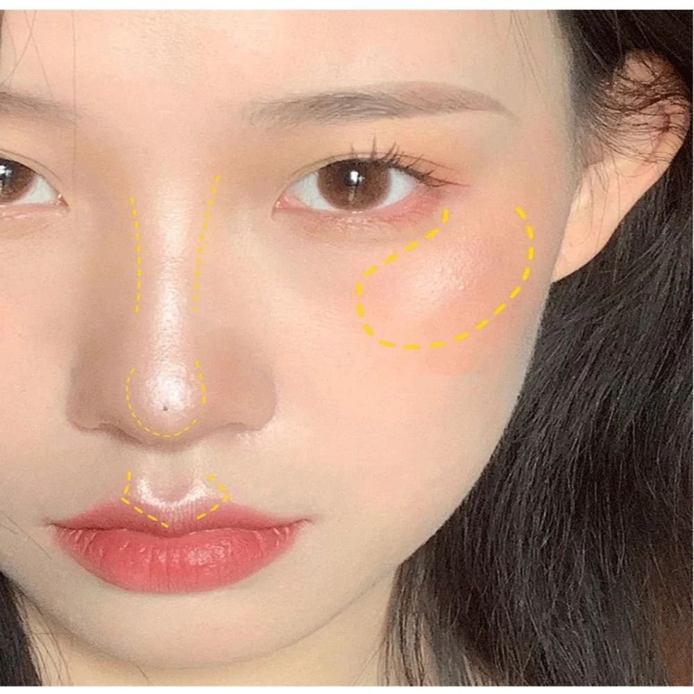 Evidenziatore monocromatico di purè di patate Evidenziatore glitter naturale con glitter Palette di evidenziatori in polvere impermeabili a lunga durata