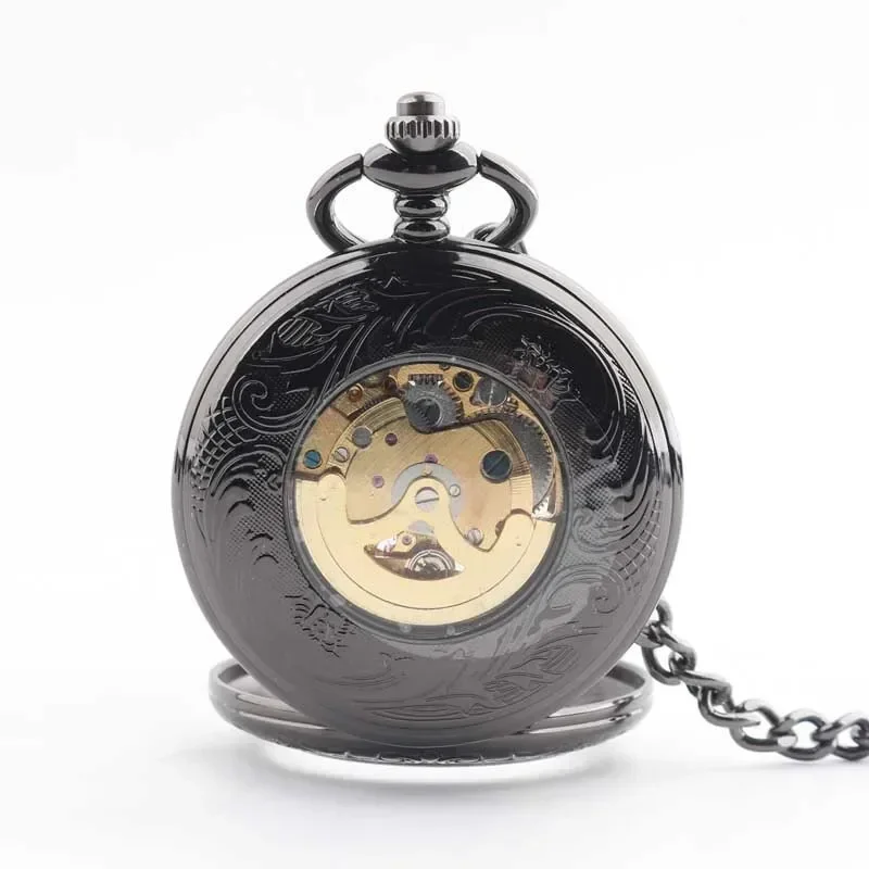 Relojes de bolsillo mecánicos de lujo Steampunk, reloj de bolsillo con esqueleto para hombre y mujer, relojes de bolsillo con cadena Fob, reloj Masculino