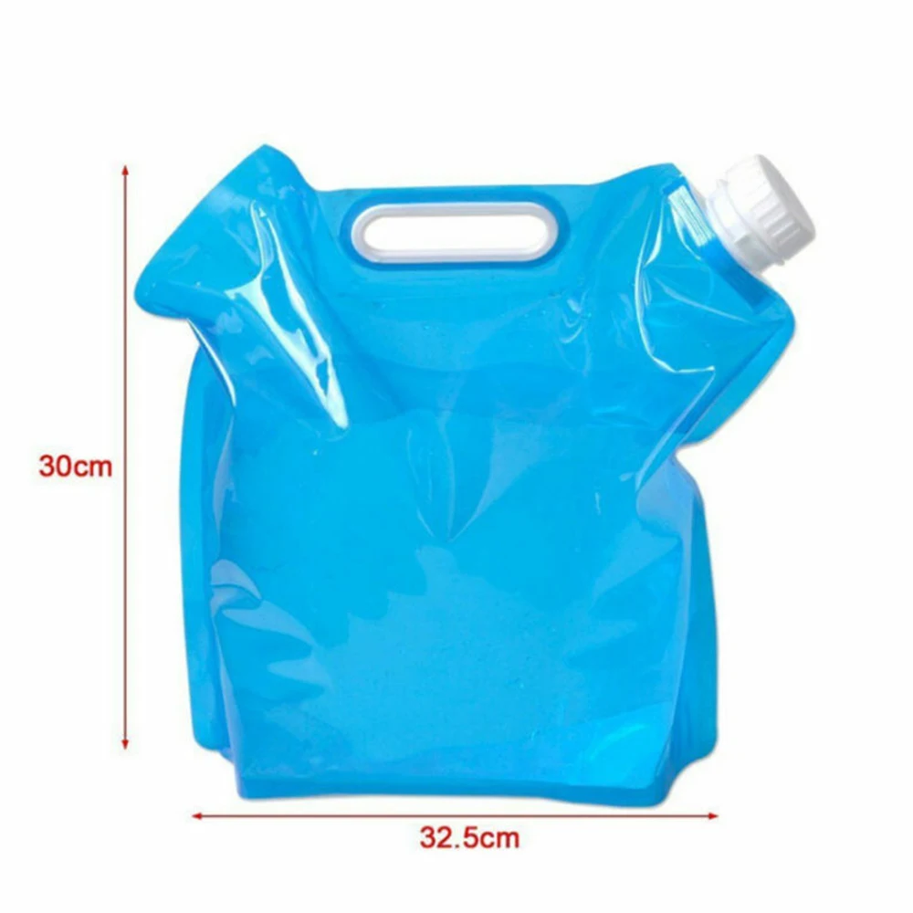 5L Folding Water Bag High Capacity Outdoor Water Bag Canister PE Tasteless Safety Seal Lightweight Drinking Water Storage Bag