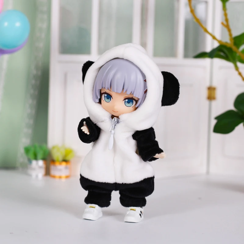 Ob11 Doll Clothes Cute Shark Panda Animal Jumpsuit Hooded Pajamas Household Clothes for Ob11,Obitsu11,GSC,1/12bjd Doll Clothes image 4