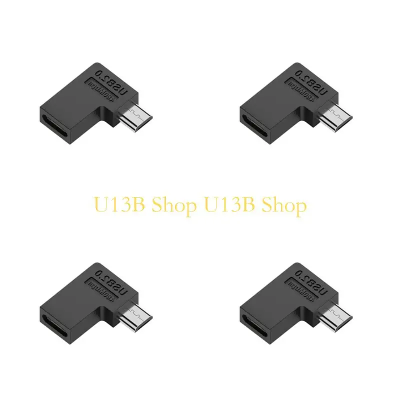 U13B Space Saving 90 Degree Angled USB C to USB Adapter Supports 2A Fast Charging 480Mbps Data Transfer Wide Compatibility