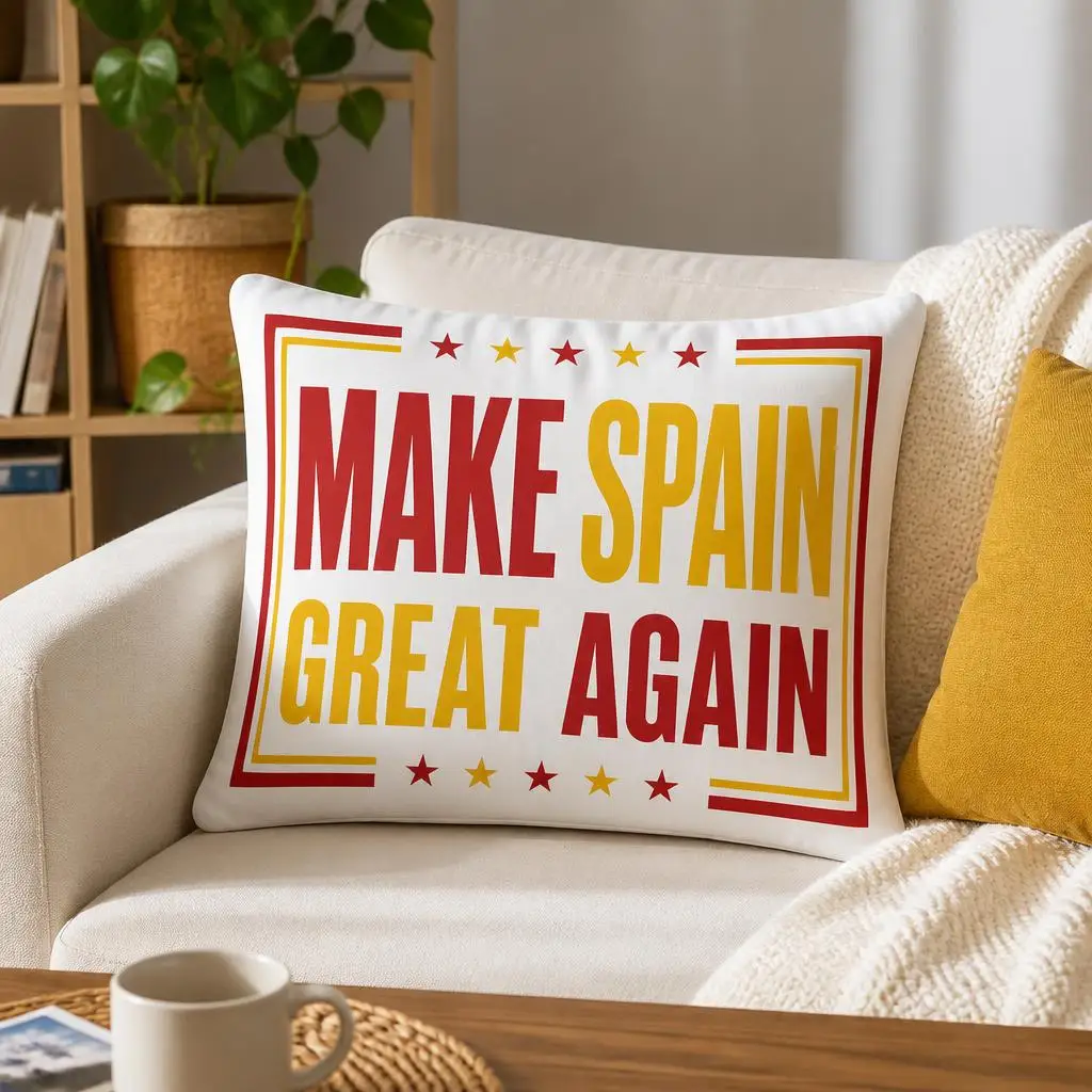 Make Spain Great Again Spanish Patriotic Plush Pillow Cushion Irregular Stuffed Throw Pillow Home Decor Gift Sofa Bed Couch