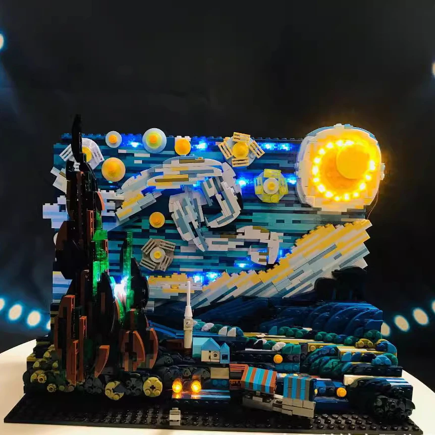 Not Included Building Blocks LED Light Kit For Vincent van Gogh - The Starry Night DK3001 DIY Toys Gift Only Lighting Set