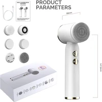 Cepillo de limpieza eléctrico de silicona portátil 6 en 1, limpieza de poros faciales y exfoliante, cepillo de limpieza sónico resistente al agua