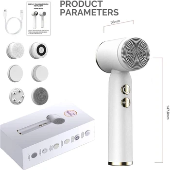 Portable 6-in-1 Silicone Electric Cleansing Brush Facial Pore Cleaning and Exfoliating…