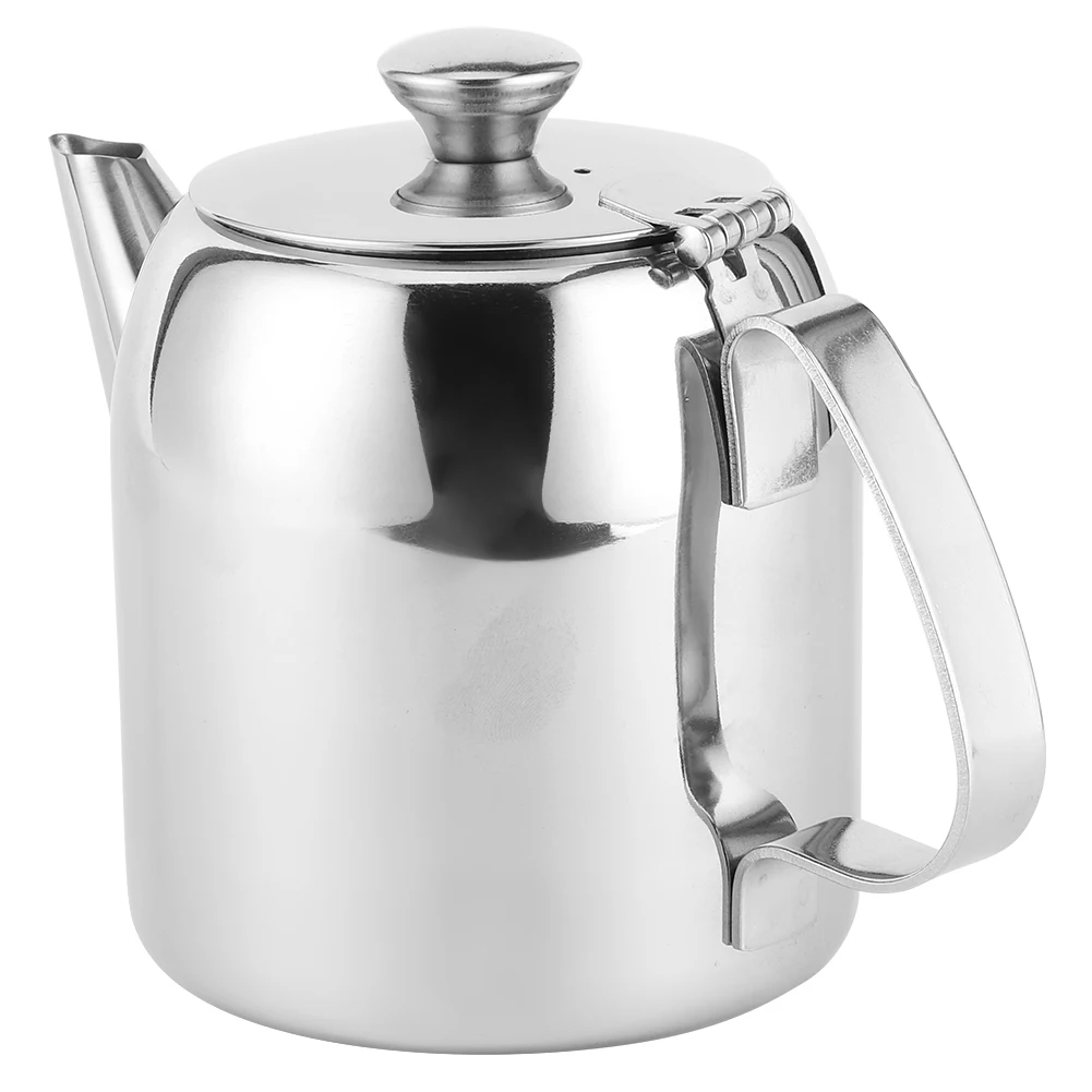 Tea Pot Stainless Steel Coffee Pot Cold Water Kettle Short Spout for Home Hotel Restaurant 500ML 850ML Optional