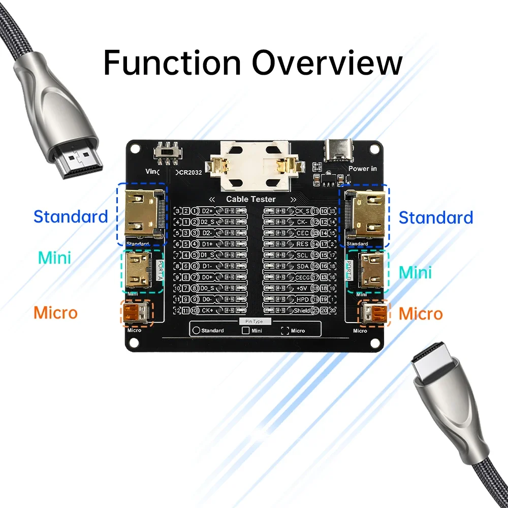 USB Data Line Detection Board Cable Tester for Standard Micro A-type B-type Short Circuit on-Off Switching Cable Checker Tool
