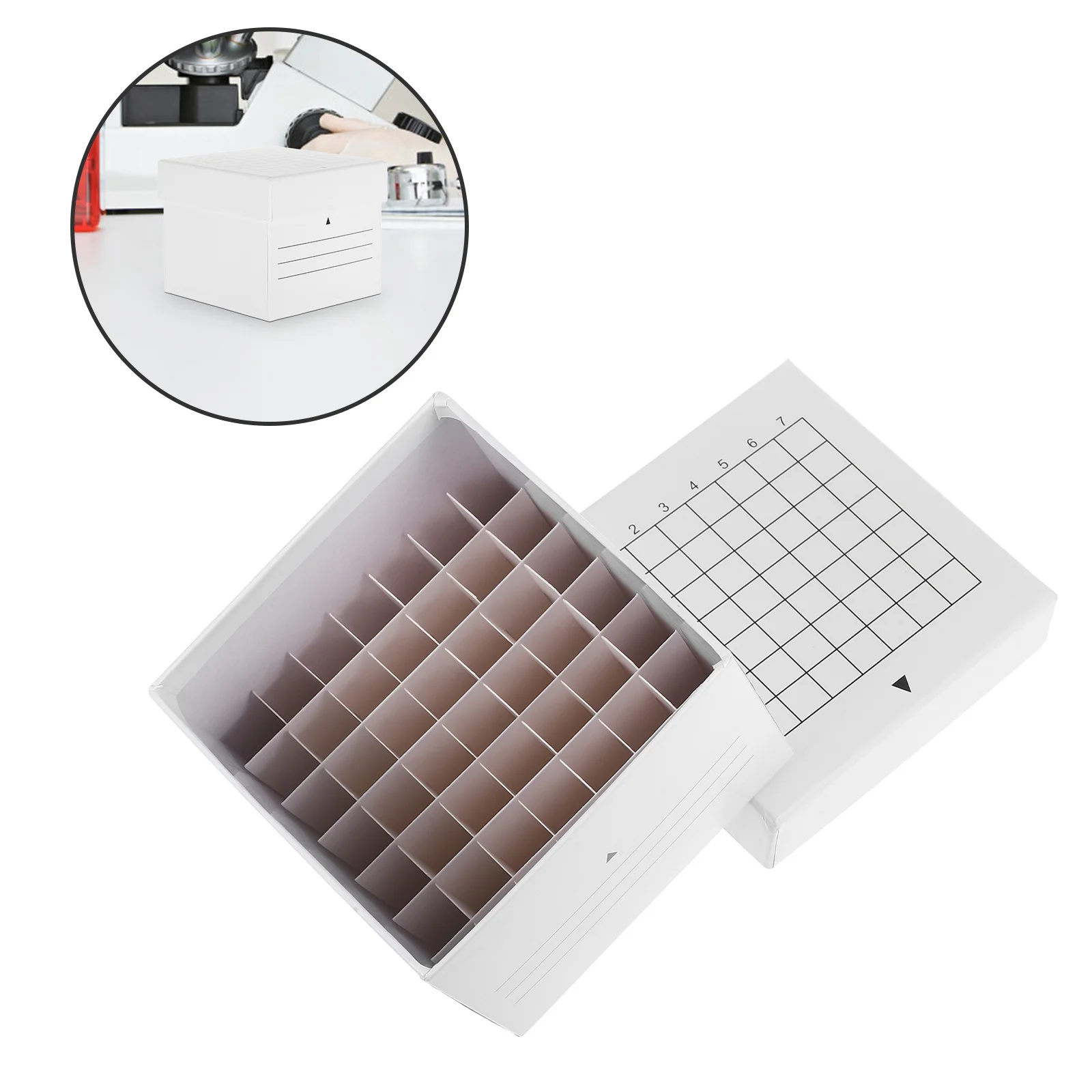 

Paper Freezer Box Laboratory Tubes Storage Bin Lidded Organizer Compartments Test Tube Freezer Storage Container