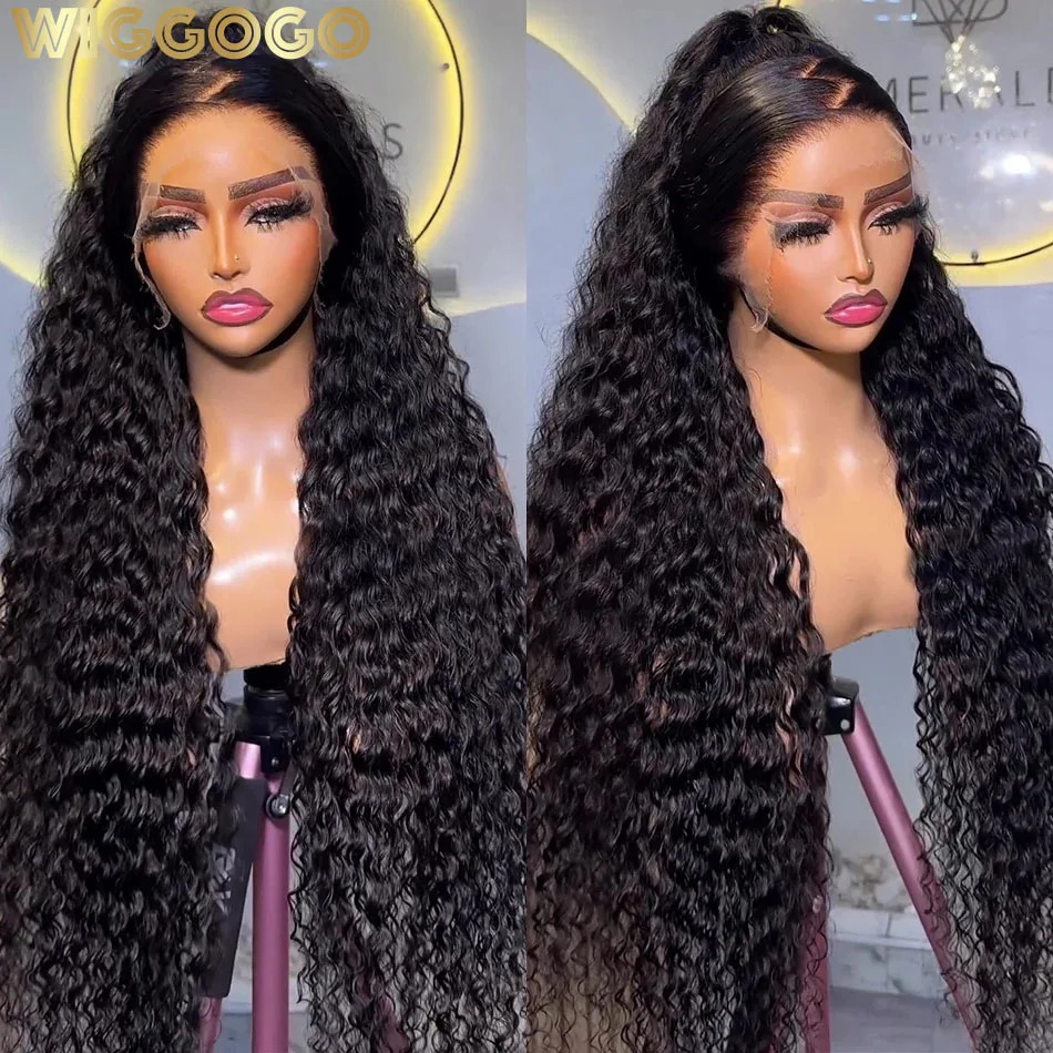 Wiggogo 30 38 Inch Curly Lace Front Human Hair Wig 13X4 Hd Lace Wig 13X6 Human Hair Lace Frontal Wig Deep Wave 5X5 Closure Wigs