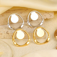 1/2pair Delicate New Irregular Geometry Earring Hand Diy Pearl Stainless Steel Jewelry Gold/Silver Color Brief Gloss Accessories
