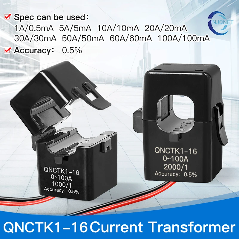 

QNCTK1-16 Split core current transducer sensor AC CT 1000/1 2000/1 3000/1 4000/1 5000/1 50A 50mA 100A 150A current transformer
