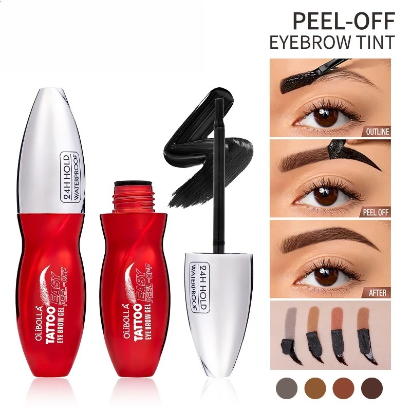 Waterproof Peel Off Brow Tint Gel Long Lasting No Smudge Natural Feathered Brows Easy To Remove No Residue for All Day Wear