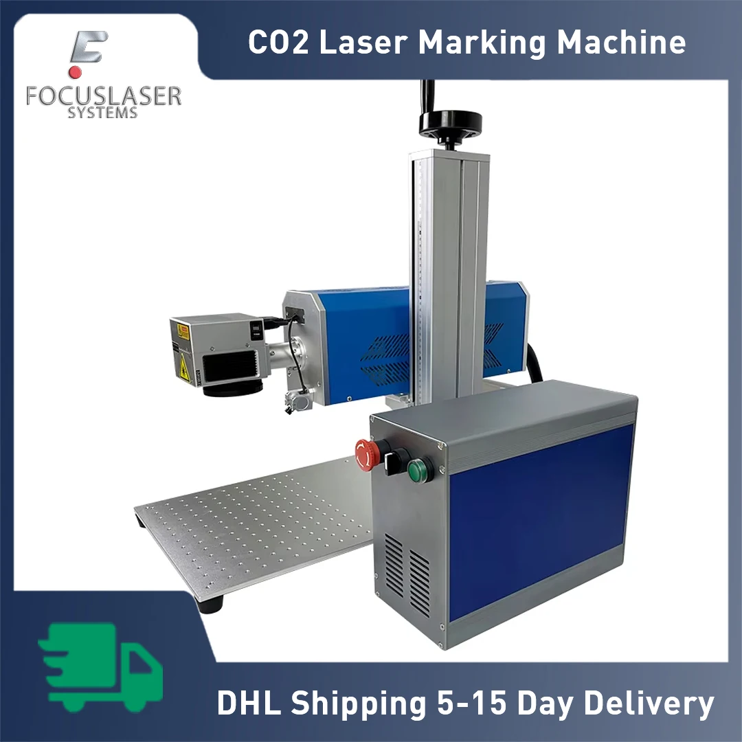 30W RF Tube Co2 Laser Marking Machine for Engraving Wood Plastic Leather Cloth Glass and Other Non-metallic Materials