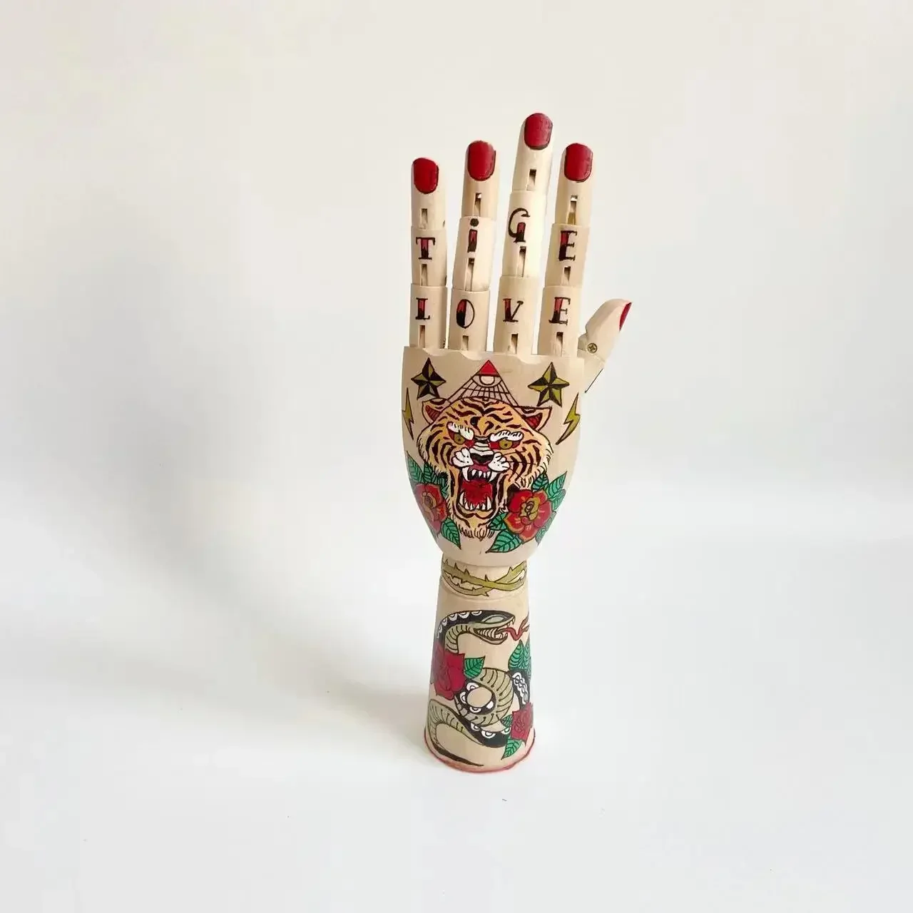 

Wooden Hand Figurines Rotatable Painted Model Drawing Sketch Mannequin Miniatures Office Home Desktop Room ​Decoration