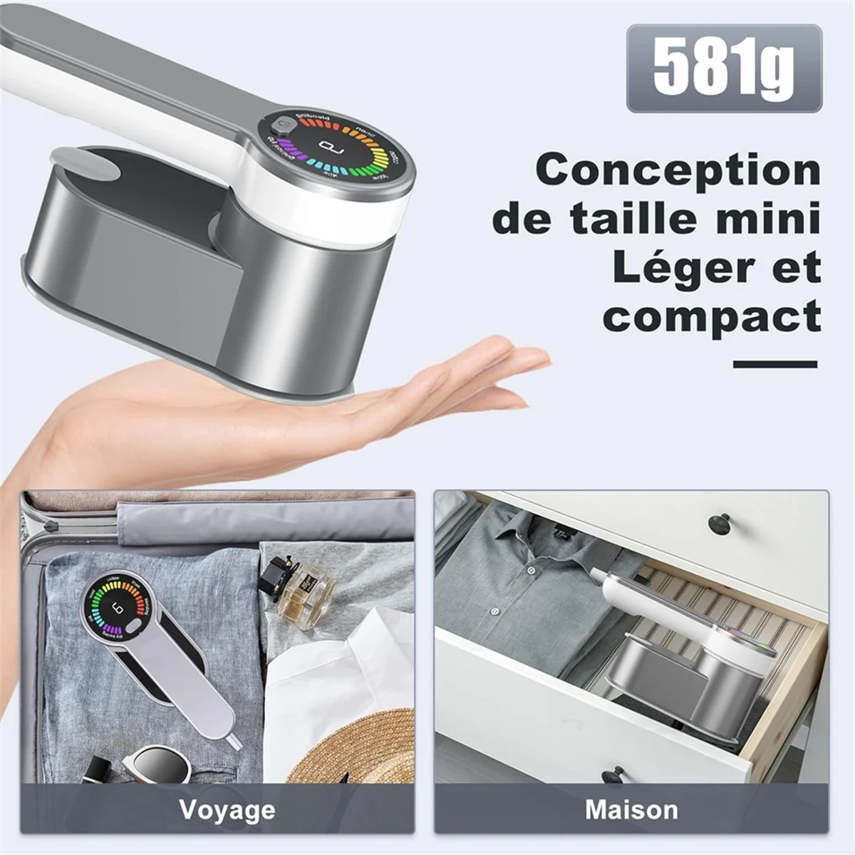 HOT Vertical Garment Steamer: 1200W Travel Steamer with 120ml Water Tank - 2 in 1 Garment Steamer Wet and Dry Design EU Plug