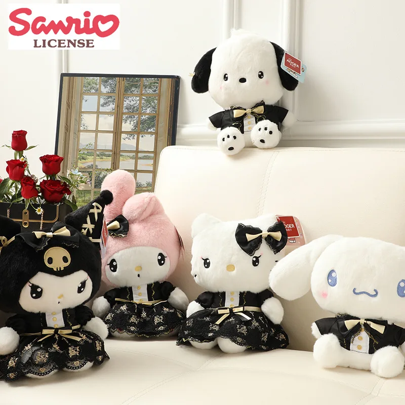 New Sanrio Genuine Kawaii Kuromi My Melody Big-eared Dog Ht Cat Pochacco Shining Plush Doll Doll Toy Decorative Doll Girl Gift