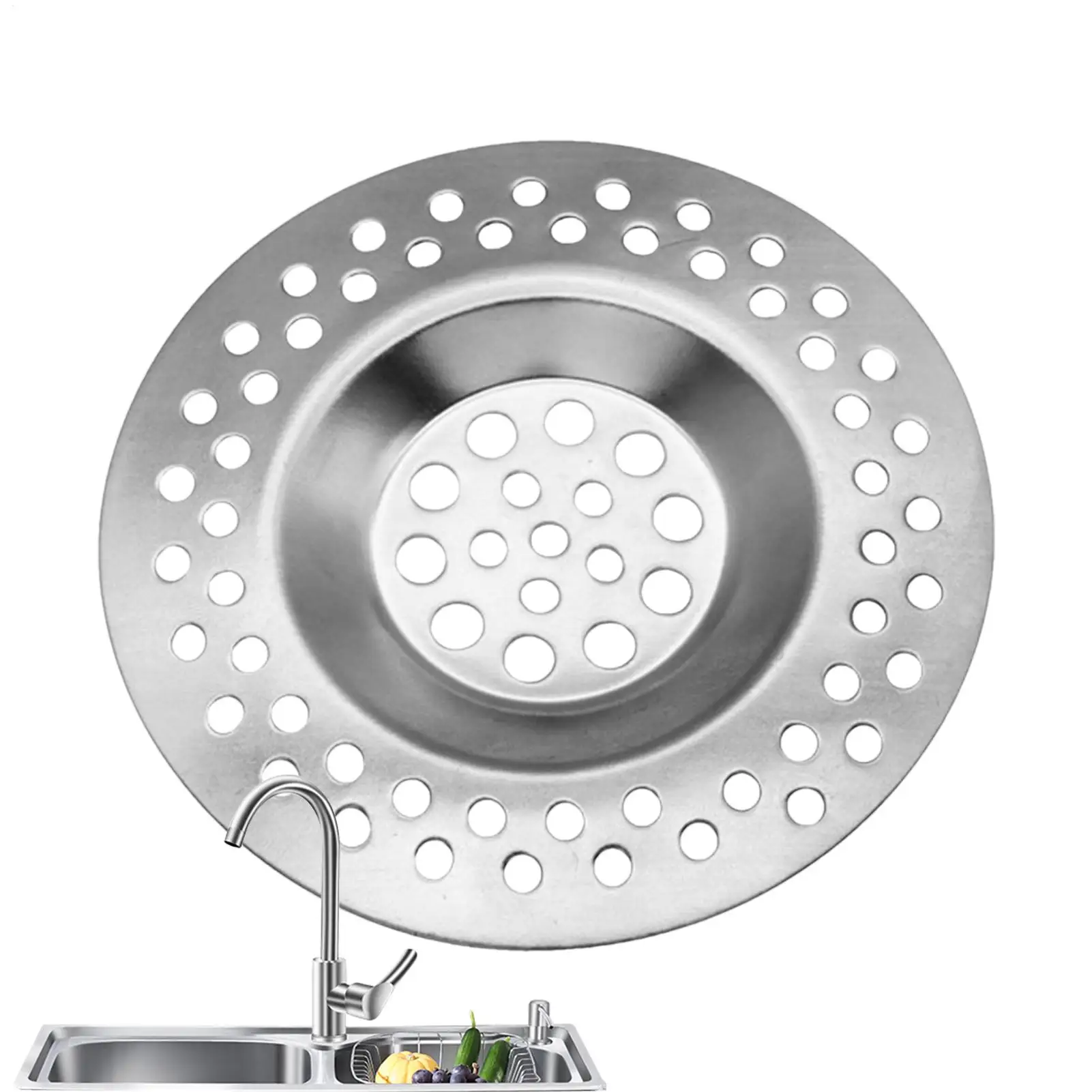 

Stainless Steel Sink Screen Stainless Steel Plug Tool Hair Drain Strainer Stopper For Family Friends Home Hotel Restaurant Mall