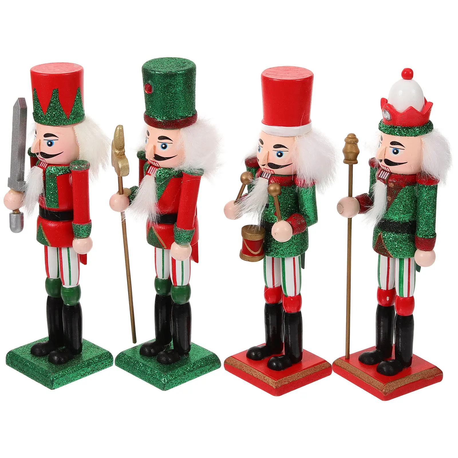 

Nutcracker Christmas Decor Wood Figure nament Adorable Statue Home Office Garden Xmas Decoration Miniatures Household