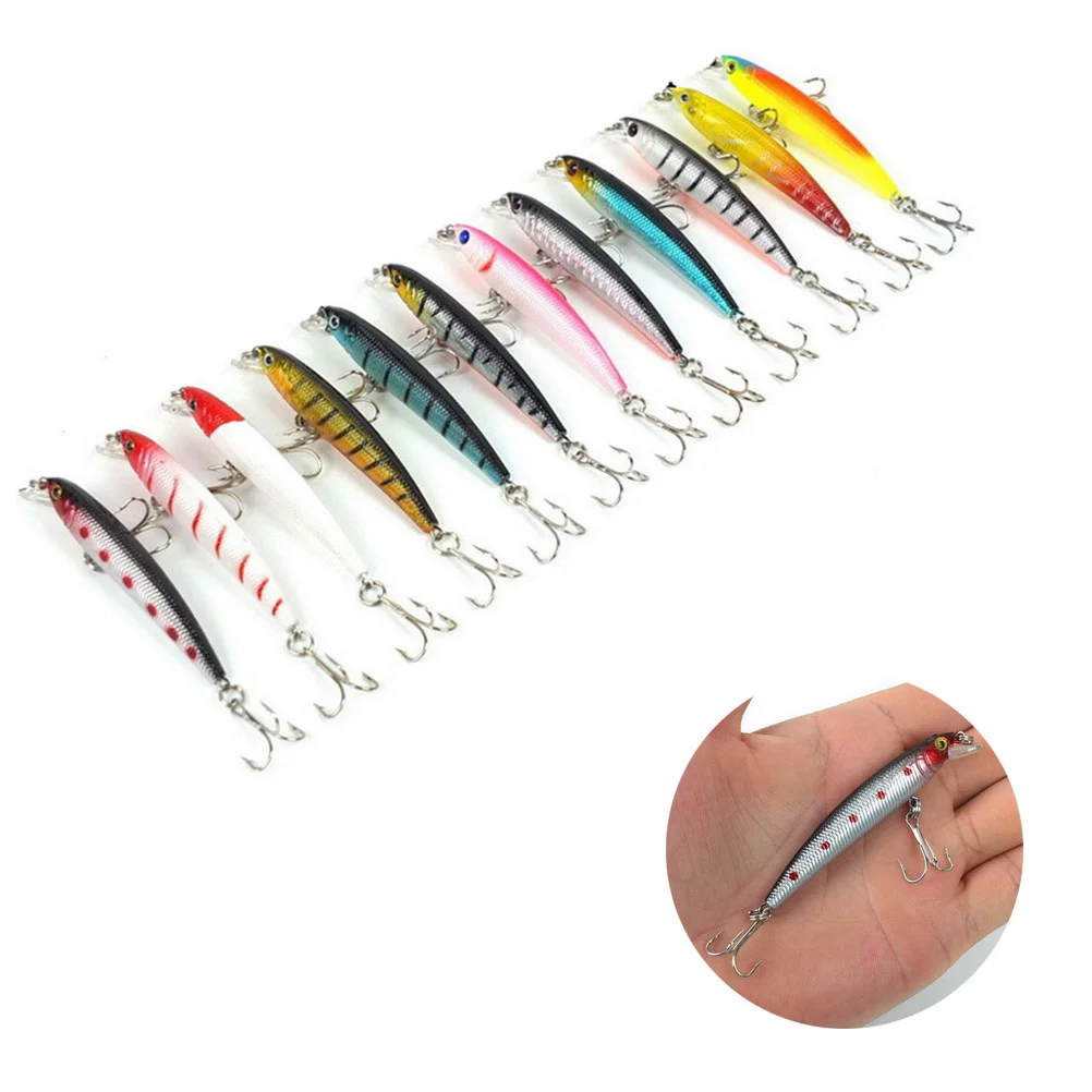 12pcs 75cm 56g Fishing Lure Artificial Baits 3D Fish Eye Lures Fake Bait (Assorted Colors)