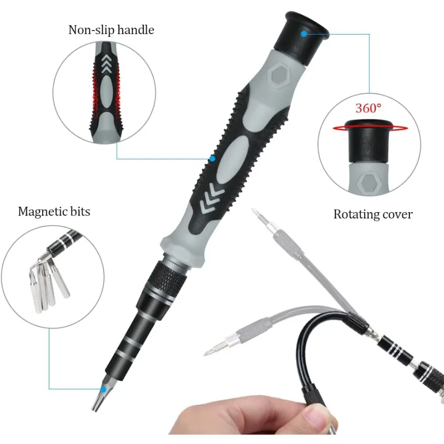 مجموعة مفكات براغي مغناطيسية دقيقة مكونة من 122 قطعة لإصلاح الأجهزة الإلكترونية بما في ذلك سلسلة iPhone Mac iPad والكمبيوتر اللوحي والكمبيوتر المحمول Xbox Seri #2