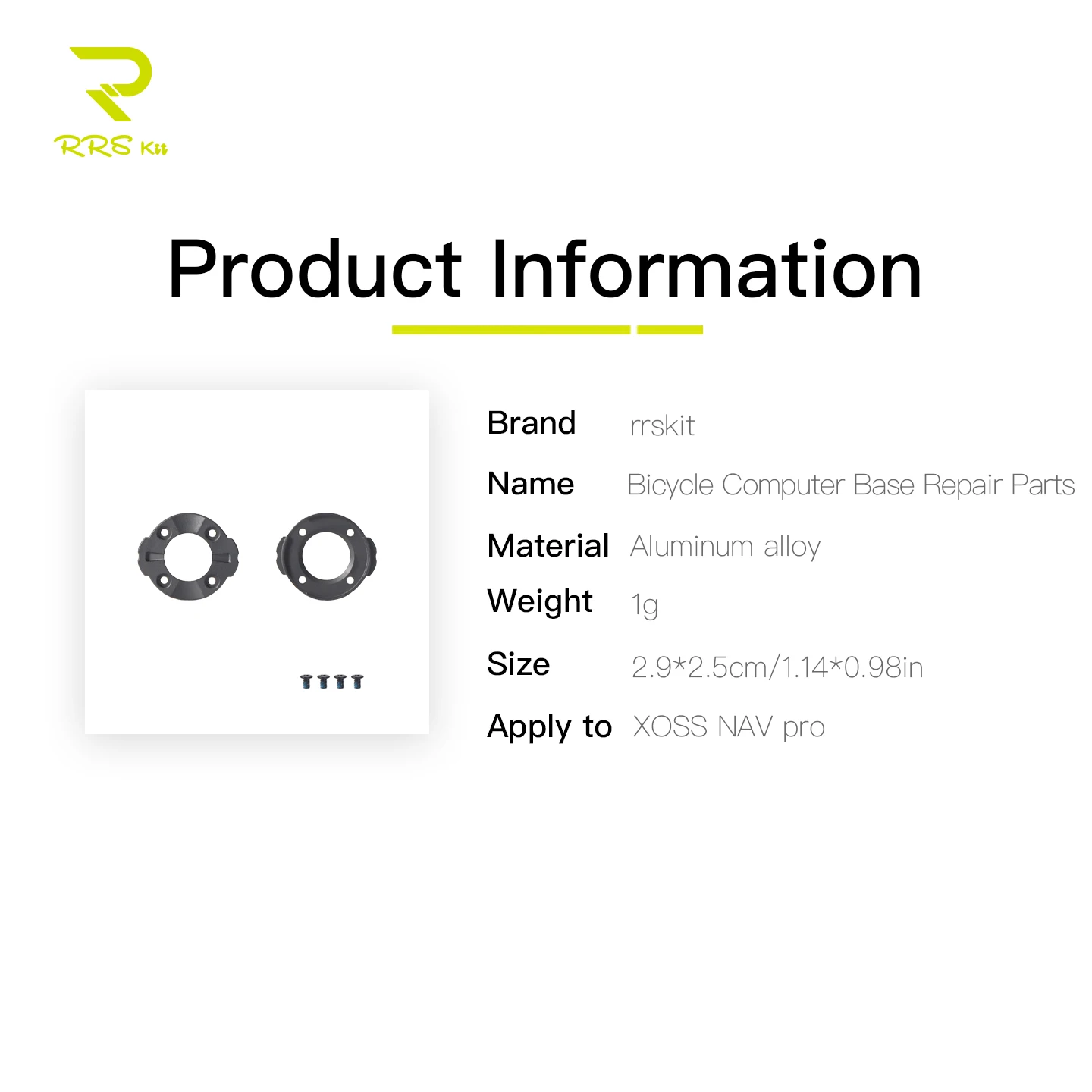 RRSKIT Aluminum Alloy Bicycle Computer Base Repair Parts Replacement Adapter Ring For XOSS NAV Pro Mount Base Accessories view 4